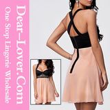 Black Pink Rhinestone Skater Dress