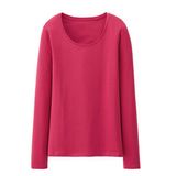 Red Long Sleeve Ladies Slim Fit T-Shirt