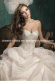 Tulle Satin Stunning Bodice Floral Decorations Woman Evening Wedding Dress (Dream-100036)