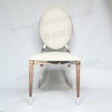 Stainless Steel Stackable Gold Banquet Chairs with White Cushion Yc-Zs39