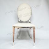 Stainless Steel Stackable Gold Banquet Chairs with White Cushion Yc-Zs39