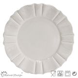 Shiny Light Grey Ceramic Dinner Plate
