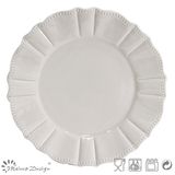 Shiny Light Grey Ceramic Dinner Plate