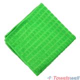 Green Microfiber Checkered Kitchen Dish Towel