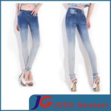 Gradient Light Blue Feet Lace Women Denim Jeans (JC1200)