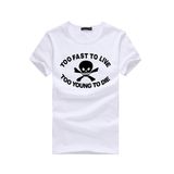 Men Fashion Printed Cotton Short Sleeve White T-Shirt