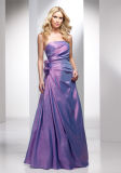 Purple Taffeta with A Flower Bridesmaid Gowns (BD3026)
