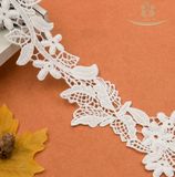 White Rayon European Wedding Dress Lace Trim