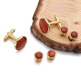 VAGULA New Men Jewelry Rose Wood Tuxedo Button Collar Studs Cufflinks S306