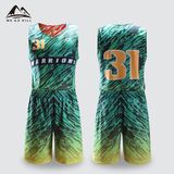 Custom Latest Design Green Orange Color Sublimated Sublimation Basketball Jerseys