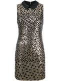 Golden Foil Jacquard Leopard Dress