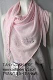 100% Cashmere Beading Triangle Scarf