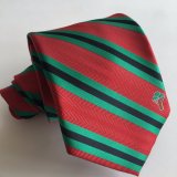 Handmade Men Jacquard Woven Polyester Logo Tie (L064)