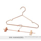 Rose Copper Gold Wire Metal Coat Hanger for Suit, Pet Coated Wire Hanger