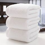 Plain White Color Cotton Hotel Bath Towel Customized