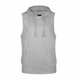 Womens Plain Gray Sleeveless Slim Fit Hoodies