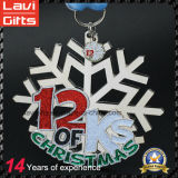 Custom Snowflakes Shape Running Souvenir Medal for Christmas