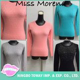 Hot Sale Bottom Beading Pink Ladies Women Fashion Knitwear Online