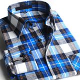 Men's Flannel Plaid Slim Fit Long Sleeve Shirts