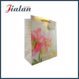 Both Sides Gold Foil Nice Flower Design Paper Bag with Tag