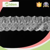 Okeo Approval Swiss Voile Cotton Embroidery Lace with Scallop Pattern