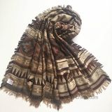 Top Quality Jacquard Geometic Shawl in Acrylic / Viscose (HM02)