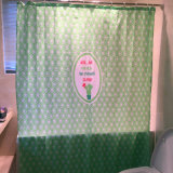 Green Environmental Style 100% Polyester Waterproof Shower Curtain for Bathroom