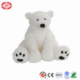 Sitting Big Plush Polar Bear with Embroidery Teddy Toy