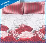 Rose Stripe Printed Cotton Duvet Cover Set