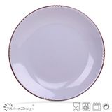 27cm Dinner Set Solid Peel Glaze with Brown Rim