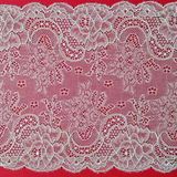 Ivory Mesh Lace Fabric Knitted Lace Garment Fabric Elastic Textile