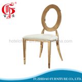 Modern Design Hotel Rose Gold Metal Furniture Banquet Chair with PU Cushion