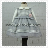 Winter Warm Grey Wool Party Dress Casual Dress for 7 Year Old Girls