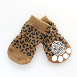 Leopard Sexy Knitting Anti-Skid Printing Paws Pet Socks