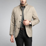 Newest Design Packets Fashion Washed Men Khaki Hooded Parka Jacket