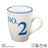 11oz Arabic Number Coffee Mug with Color Rim