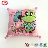 Mika with Umbrella Frog Pattern on Pillow Cute Soft Cushion
