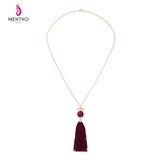 Fashion Elegant Inlaid Crystal Line Ball Tassel Pendant Long Chain Alloy Women's Sweater Necklace