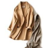 Ladies Raglan Sleeve Button Wool Coat