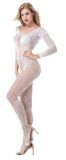 606 White Explosion Net Interest Sexy Leotard Hollow Opening Sleeve