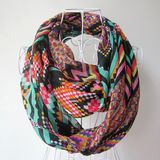 Lady Fashion Geometry Printed Polyester Chiffon Spring Infinity Scarf (YKY1093)