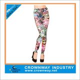 High Waistband Sublimation Printed Running Leggings for Women