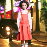 Custom Sweet Girls School Uniform Pinafore Dress