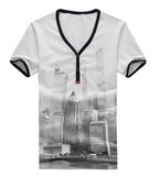 Fashion Printed V-Neck T-Shirt for Men