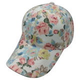 6 Panel Baseball Cap with Floral Fabric Bb112