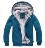 OEM Custom Men Wholesale Plain Winter Warm Zipper Hoodies with Fleece