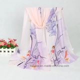 Thin Chiffon Flourish Printed Lady Scarf (Hz37)