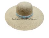 Ladies Fashion Straw Floppy Hat with Gg Band