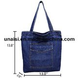 Soft Jeans Denim Simple Casual Shopping Handbag Tote Bag