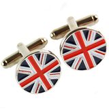 Customized Flag Shape Round Business Gift Cuff Link
